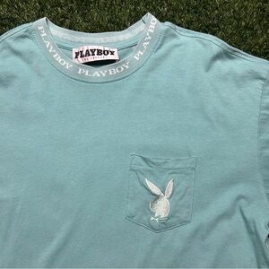 Pacsun playboy baby blue tee